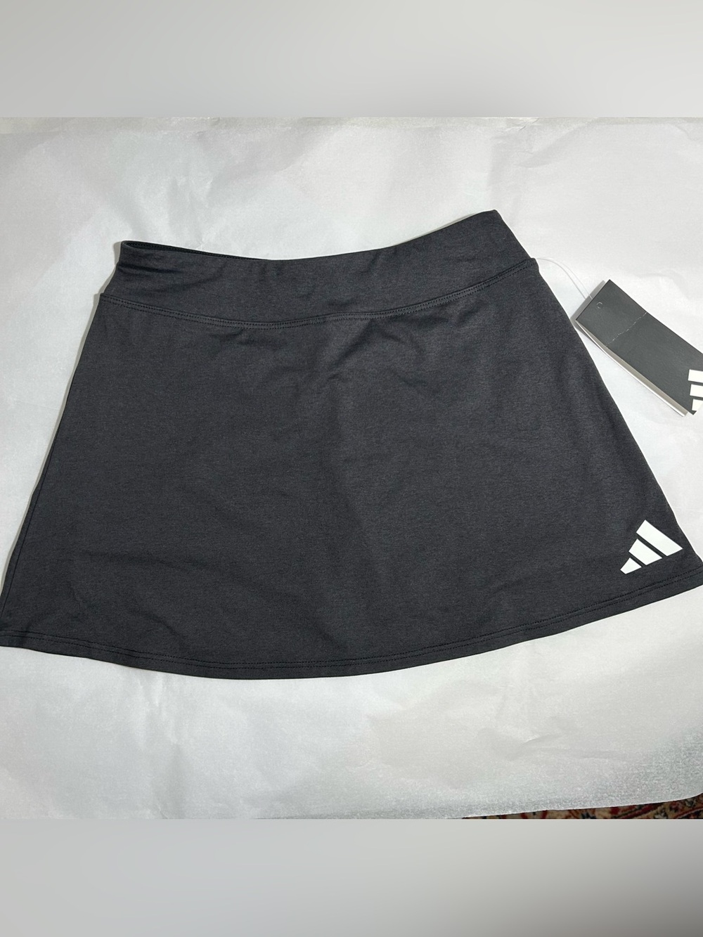 adidas Black/Grey Athletic Tennis Skirt with White Logo